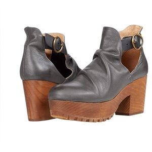 Free People - Suri Clog Leather Platform Shoes Sz 37